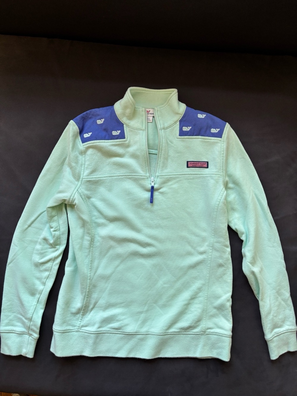 Vineyard Vines Women’s Mint Green Quarter-Zip Pullover Sweater